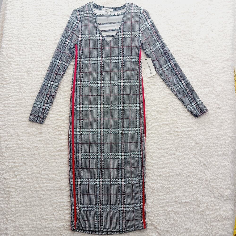 Dress Bodycon Plaid NWT Goth Office Siren Dark Academia Mob Wife Edgy Size L